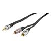 Cavo HQAS3458/2.5 Connettore 1: jack 3.5mm Maschio Stereo, Connettore 2: 2x RCA Maschio,Lunghezza 2,5 m.